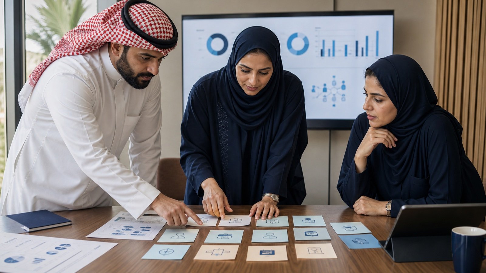 A patient-experience team interpreting patterns in healthcare review feedback.