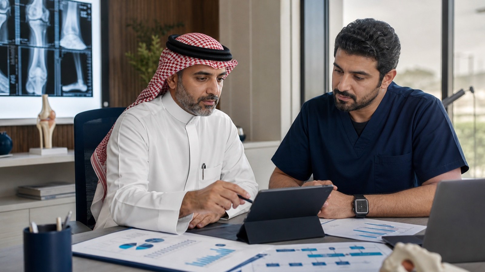 An orthopedic specialist and clinic leader discussing how patients find and choose care.