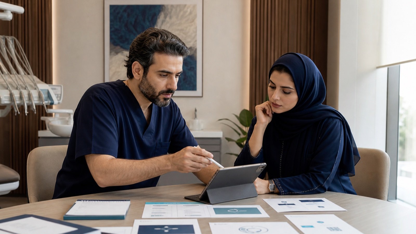 A Saudi dental practice team planning a patient-centred growth experience.